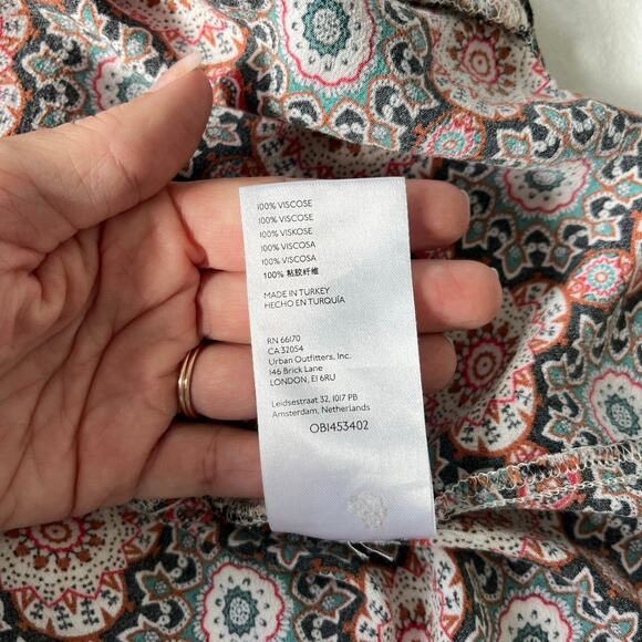 Anthropologie Tiered V-Neck Long Sleeve Floral Printed Boho Peasant Dress Medium - Picture 11 of 12